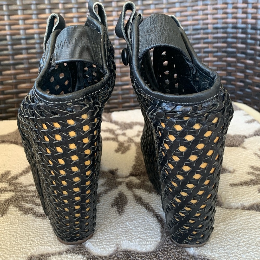 Jeffery Campbell Black Kelsey Women’s Wedge Heel - Picture 3 of 16